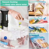 Sada vákuových vreciek GOTRUST, 15 ks opakovane použiteľných vreciek na potraviny so 4 klipsami na varenie metódou sous vide a uchovávanie potravín 9