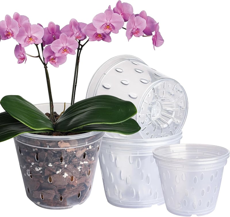 GOTVUGE Orchidea Cserépszett 5 db Átlátszó Lyukacsos Cserép Orchideához