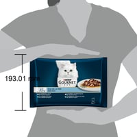 Gourmet Perle Duo des Meeres mokra hrana za mačke s okusima lososa, kolje, srdele i tune – 12 x (4 x 85 g) svježih vrećica za odrasle mačke 4
