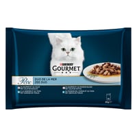 Gourmet Perle Duo des Meeres mokra hrana za mačke s okusima lososa, kolje, srdele i tune – 12 x (4 x 85 g) svježih vrećica za odrasle mačke 2