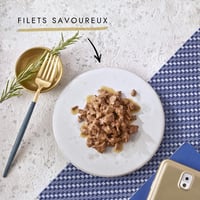 Gourmet Perle Duo des Meeres mokra hrana za mačke s okusima lososa, kolje, srdele i tune – 12 x (4 x 85 g) svježih vrećica za odrasle mačke 5