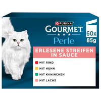 Hrană umedă pentru pisici Gourmet Perle Selecție de Fâșii, arome mixte, 60 plicuri (60 x 85 g) 1