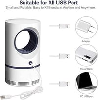 GOUSHY Professzionális UV Szúnyogirtó Lámpa - Elektromos Rovarcsapda Otthonra és Kertbe, Hordozható USB-s Fehér Szúnyogriasztó, Beltéri Hasz 4