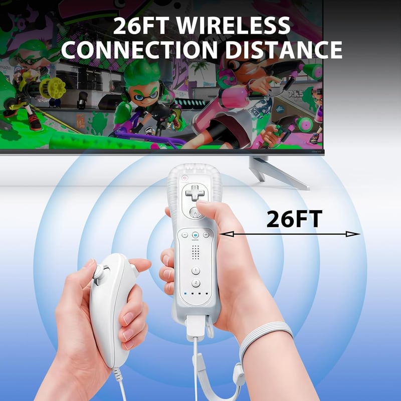 GOUYESHO Wii/Wii U Vezérlő Nunchuck Motion Plus 2 Pack Piros Fehér