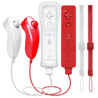 GOUYESHO Wii/Wii U Vezérlő Nunchuck Motion Plus 2 Pack Piros Fehér 1