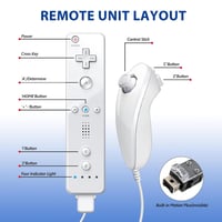 GOUYESHO Wii/Wii U Vezérlő Nunchuck Motion Plus 2 Pack Piros Fehér 4