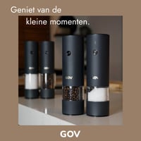 Set de râșnițe electrice pentru sare și piper GOV - 75 ml - încărcare USB-C - 6 trepte de măcinare - cu lumină LED - design din oțel inoxidabil negru 6