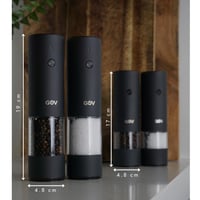 Set de râșnițe electrice pentru sare și piper GOV - 75 ml - încărcare USB-C - 6 trepte de măcinare - cu lumină LED - design din oțel inoxidabil negru 7
