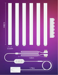 Lampă de perete Govee LED Glide RGBIC, iluminat pentru gaming și streaming, pachet de 6 bucăți 7
