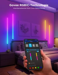 Lampă de perete Govee LED Glide RGBIC, iluminat pentru gaming și streaming, pachet de 6 bucăți 5
