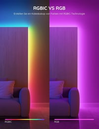 Bandă LED Govee RGBIC 5 m, Control pe segmente, Sincronizare cu muzica, Iluminare RGB multicoloră 3