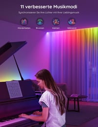Bandă LED Govee RGBIC 5 m, Control pe segmente, Sincronizare cu muzica, Iluminare RGB multicoloră 7