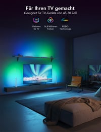 Govee RGBIC TV Light Bars WiFi Retroiluminare TV cu Sursă Dublă de Lumină, Bandă RGB Ambilight 3