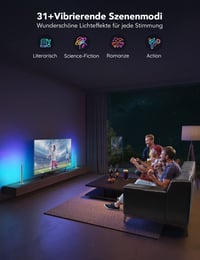 Govee RGBIC TV Light Bars WiFi Retroiluminare TV cu Sursă Dublă de Lumină, Bandă RGB Ambilight 6