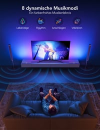 Govee RGBIC TV Light Bars WiFi Retroiluminare TV cu Sursă Dublă de Lumină, Bandă RGB Ambilight 5