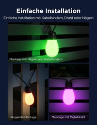 Govee RGBICW vanjski svjetlosni niz 15 m, 65 lm/LED, upravljanje putem aplikacije i WiFi-ja, IP66 vodootporan 7