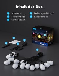 Govee RGBICW vanjski svjetlosni niz 15 m, 65 lm/LED, upravljanje putem aplikacije i WiFi-ja, IP66 vodootporan 9