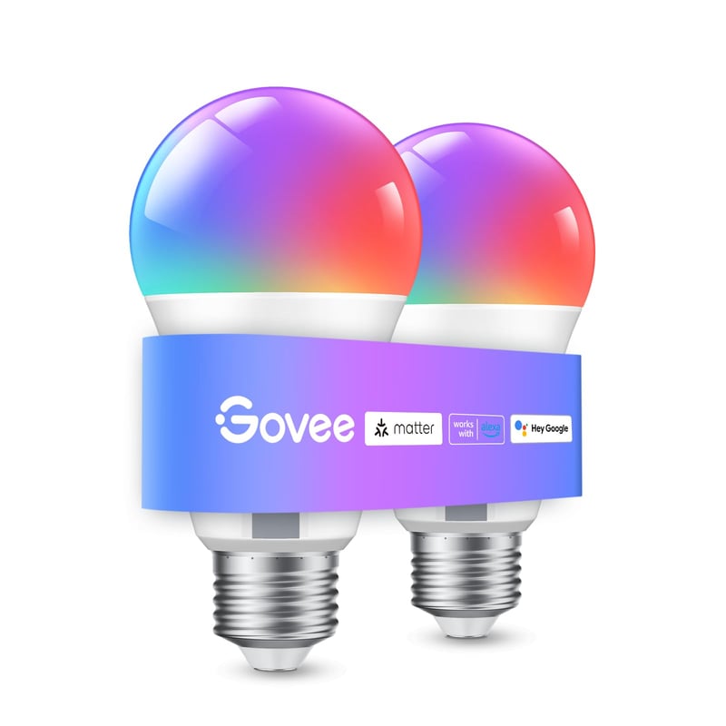 Inteligentná LED žiarovka Govee E27 RGBWW, WiFi, kompatibilná s Matter, Alexa a Google Assistant, 16 miliónov farieb, 800 lm, 54 scén, 2 ks