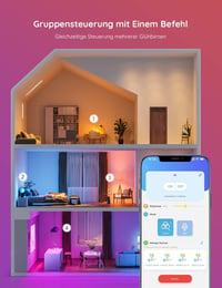 Inteligentná LED žiarovka Govee E27 RGBWW, WiFi, kompatibilná s Matter, Alexa a Google Assistant, 16 miliónov farieb, 800 lm, 54 scén, 2 ks 4