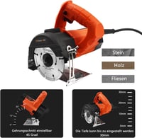 GOXAWEE Körfűrész 1800W Elektromos Fűrész Fához Műanyaghoz Fémhez 12000RPM 62mm Vágásmélység 4 Tárcsával 2