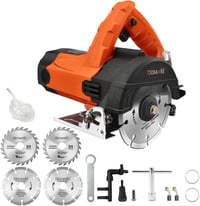 GOXAWEE Körfűrész 1800W Elektromos Fűrész Fához Műanyaghoz Fémhez 12000RPM 62mm Vágásmélység 4 Tárcsával 1