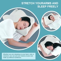 GOXIFACA Ortopéd Memory Foam Párna Nyakfájásra, Hát- és Oldalt Alvóknak, Ergonomikus Nyakpárna, Fehér, 60x35x10/12 cm 2