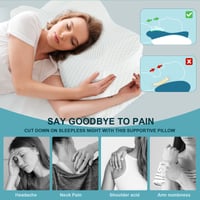 GOXIFACA Ortopéd Memory Foam Párna Nyakfájásra, Hát- és Oldalt Alvóknak, Ergonomikus Nyakpárna, Fehér, 60x35x10/12 cm 3