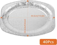 GOYADA 40 db Eldobható Alumínium Tálca Ovális Dekoratív Mintás Sütéshez Grillezéshez Fagyasztáshoz 2