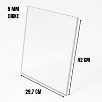 GOYAPRINT Akril üveg lap 5mm átlátszó PMMA műanyag 29,7x42cm 2
