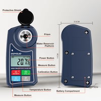 GOYOJO Digitális Refraktométer Brix Mérő Automatikus Hőmérséklet Kompenzációval Élelmiszerek Gyümölcsök Italok Cukortartalom Mérésére 0-55%  6