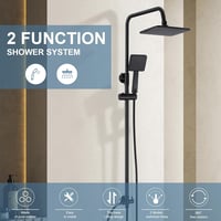 GOYOXOKY Zuhanysystem Rozsdamentes Acél Matt Fekete 20cm Fejzuhany és Kézi Zuhany 2