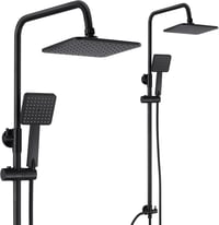 GOYOXOKY Zuhanysystem Rozsdamentes Acél Matt Fekete 20cm Fejzuhany és Kézi Zuhany 1