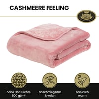 Prémiová deka Gözze Cashmere Feel na túlenie a objímanie, 500 g/m², 180x220 cm, staroružová 2