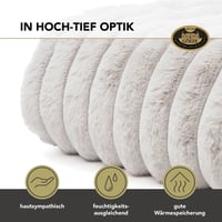 Pătură din blană artificială Gözze Vito cu exterior din catifea raiată și spate moale, 150 x 200 cm, argintiu 3