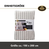 Pătură din blană artificială Gözze Vito cu exterior din catifea raiată și spate moale, 150 x 200 cm, argintiu 5