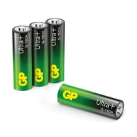 Baterii GP Alkaline Ultra Plus AA 1,5V - Tehnologie GTECH Longlife, Durată de viață lungă și stabilitate ridicată, set de 4 baterii AA Mignon R6 1