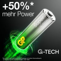 Alkalické batérie GP Super AAA LR03 1,5V - 4 ks v balení, technológia G-TECH s dlhou životnosťou 2