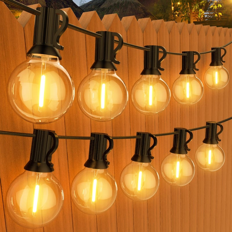 GPATIO LED svjetlosni niz za vanjsku upotrebu 45 m, 75+2 tople bijele G40 žarulje, IP45 vodootporan, dekoracija za vrt, terasu, vjenčanja i zabave