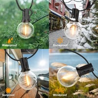 GPATIO LED Kültéri Fényfüzér 7,6m Meleg Fehér G40 IP45 Vízálló Kerti Dekoráció - 7.6 metres 2