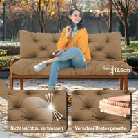 GPCHZM Vodeodolný podsedák na hojdačku s operadlom – 180 cm, hrúbka 12,5 cm, na záhradnú hojdačku, terasu a verandu 2