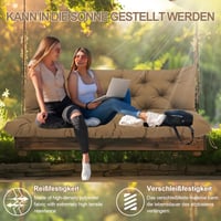 GPCHZM Vodeodolný podsedák na hojdačku s operadlom – 180 cm, hrúbka 12,5 cm, na záhradnú hojdačku, terasu a verandu 7
