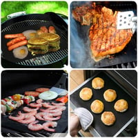 GQC Grillező Alátét Szett - 6 db Újrahasználható Sütőlap Gázgrillhez, PFOA-mentes, 40x30 cm, Tapadásmentes Grillpapír Húshoz, Halhoz, Zöldsé 5