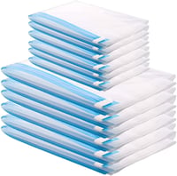 GQC Vákuumzsák Szett - 12 db Újrahasználható Tároló Tasak Ruhákhoz, Ágyneműhöz, Párnákhoz - Penész és Rovarálló, Kézi Pumpálás Nélkül, 80% H 1
