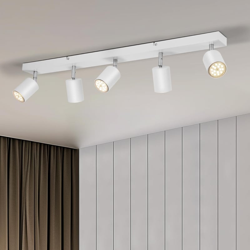 Gr4tec 5 állítható LED spotlámpa matt fehér mennyezeti lámpa GU10 6W 4000K 550 lm 5 db izzóval k