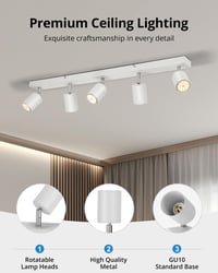 Gr4tec 5 állítható LED spotlámpa matt fehér mennyezeti lámpa GU10 6W 4000K 550 lm 5 db izzóval k 3