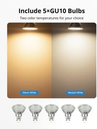 Gr4tec 5 állítható LED spotlámpa matt fehér mennyezeti lámpa GU10 6W 4000K 550 lm 5 db izzóval k 4
