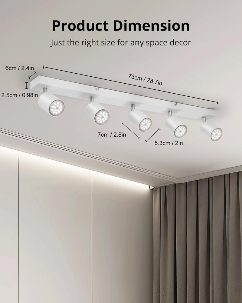 Gr4tec 5 állítható LED spotlámpa matt fehér mennyezeti lámpa GU10 6W 4000K 550 lm 5 db izzóval k