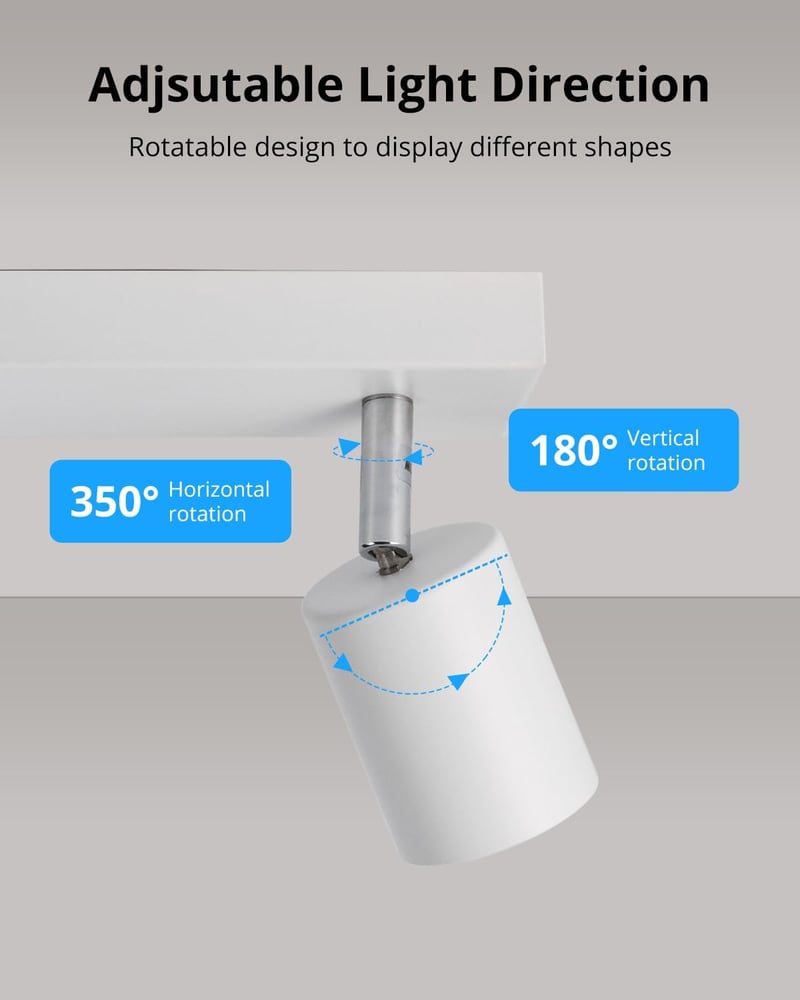 Gr4tec 5 állítható LED spotlámpa matt fehér mennyezeti lámpa GU10 6W 4000K 550 lm 5 db izzóval k