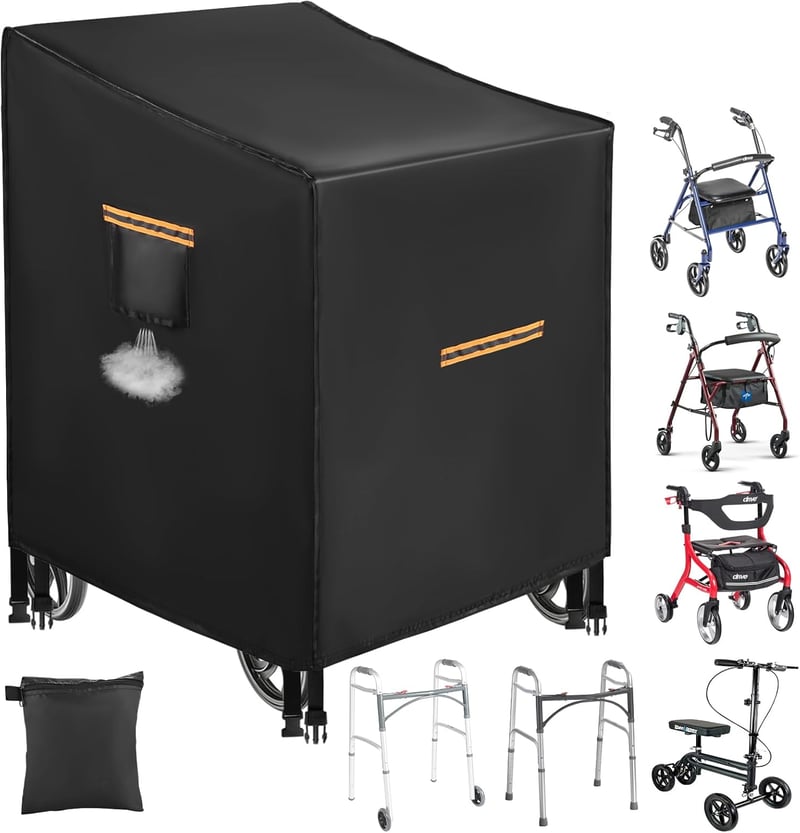 GRABADO Rollator Védőhuzat Vízálló 420D Univerzális Takaróponyva Reflexcsíkkal
