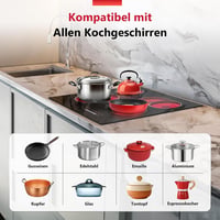 GRACEALL 60 cm üvegkerámia főzőlap 4 zónás infrainfra elektromos 230V 9 fokozat 6